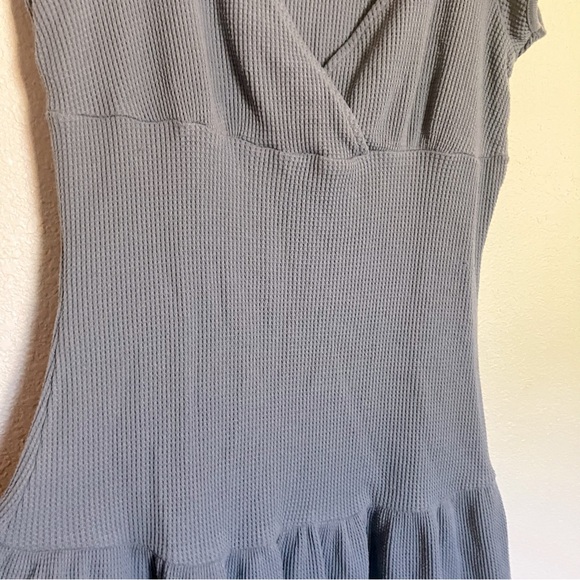 Free People Light Blue Waffle Knit Dress Size M - Picture 2 of 6
